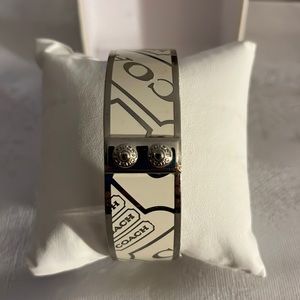 COACH off white and silver bangle